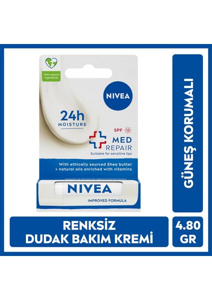 Deep Moisture Sensitive - Nemlendirici Vücut Losyonu 400ML + Nivea Lip Med Repair Dudak Kremi 3 Adet modelleri