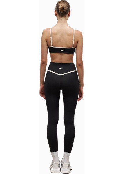 Base Contrast Trim Leggings Yüksek Bel Şekillendirici Kadın Tayt modelleri