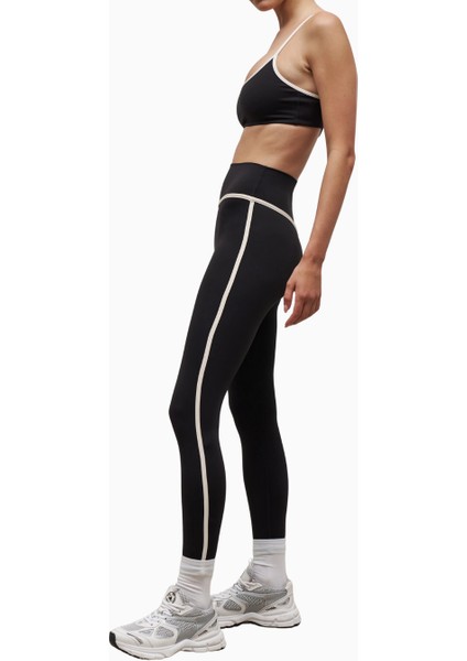 Base Contrast Trim Leggings Yüksek Bel Şekillendirici Kadın Tayt fırsatları