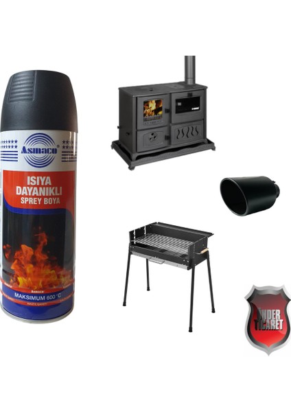 Isıya Dayanıklı Sprey Boya Siyah - Egzoz Soba Mangal 400 ml