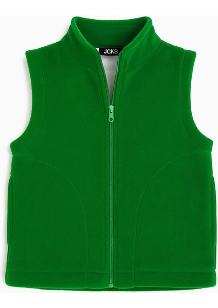 Kolsuz Fermuarlı Astarlı Çift Cepli Dik Yaka Çocuk Yelek indirimleri