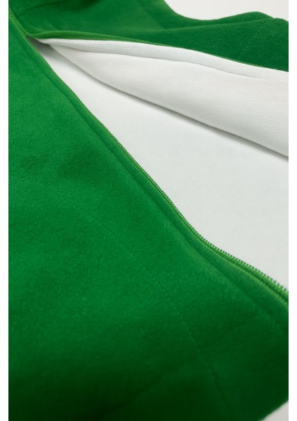 Kolsuz Fermuarlı Astarlı Çift Cepli Dik Yaka Çocuk Yelek