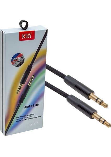 PM-3773 3.5 mm Erkek/erkek Siyah 1.1 Metre Stereo Aux Kablo