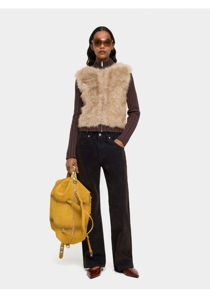 Kürk Efektli Örme Hırka