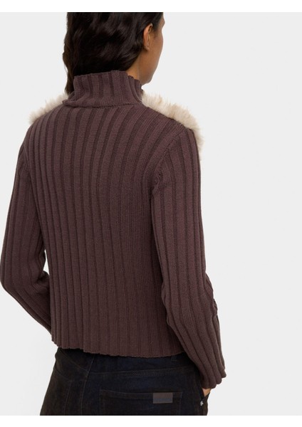 Kürk Efektli Örme Hırka fırsatları