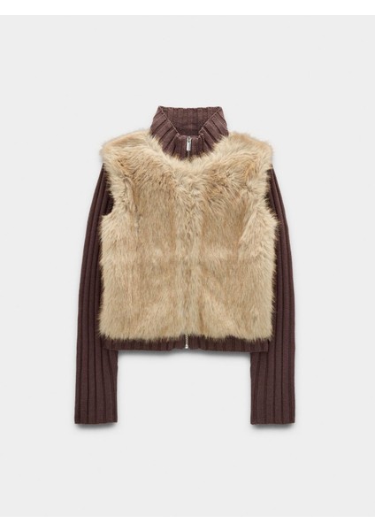 Kürk Efektli Örme Hırka indirimleri