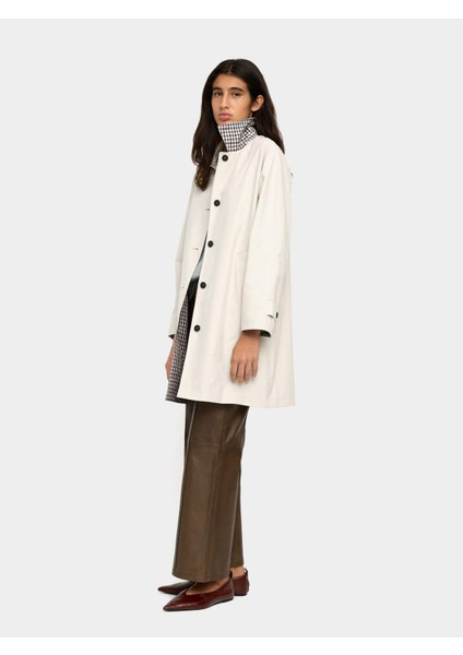 Içi Desenli Midi Trençkot