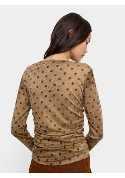 Kadife Efektli Puantiyeli Üst modelleri