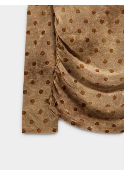 Kadife Efektli Puantiyeli Üst indirimleri