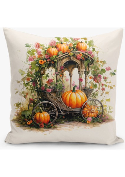 4 Lü Çift Taraflı Dijital Baskı Kırlent Kılıfı Halloween Sonbahar Temalı fiyatları