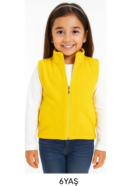 Kolsuz Fermuarlı Astarlı Çift Cepli Dik Yaka Çocuk Yelek fırsatları