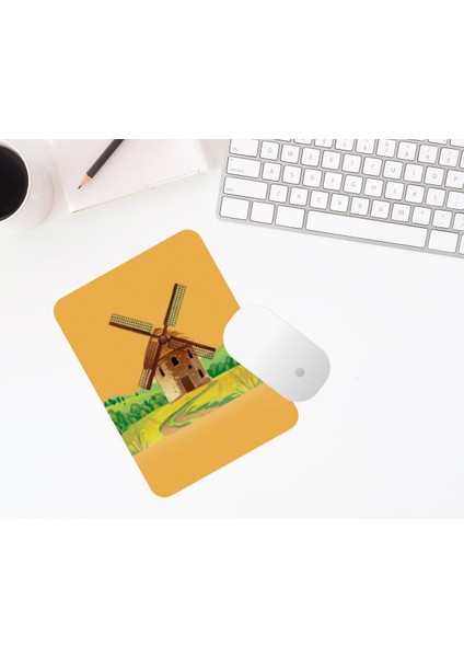 Rüzgar Değirmeni Bilek Destekli Dikdörtgen Mousepad