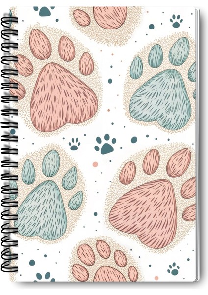 Sevimli Kedi Patileri Desenli Tasarım Tel Spiralli 4'lü Hatıra, Günlük, Anı, Okul Defter Seti fiyatları