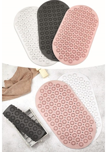 Masajlı Silikon Banyo Paspası Vantuzlu Banyo ve Duş Kaydırmazı Gri Renk A-142 fiyatları