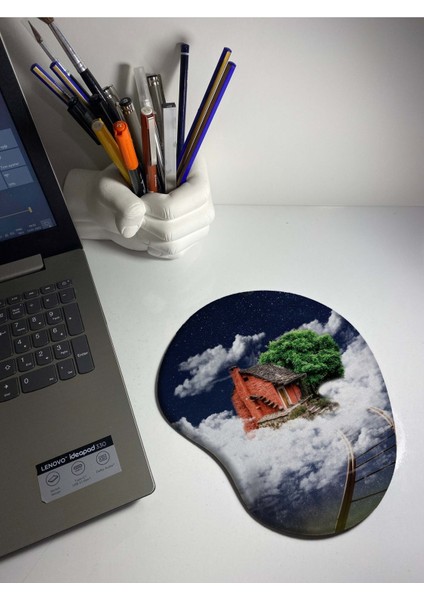 Bulutlarda Ev Bilek Destekli Mouse Pad