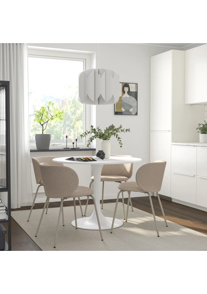 Docksta Yuvarlak Mutfak Masası Beyaz 4 Kişilik 103 cm modelleri