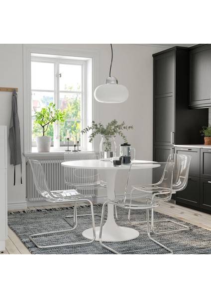 Docksta Yuvarlak Mutfak Masası Beyaz 4 Kişilik 103 cm fırsatları