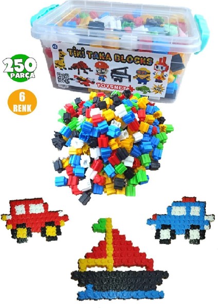 Eğitici Oyuncak ve Yapı Oyuncakları Tiktak Bloklar 250 Parça 6 Renk Çıt Çıt Oyuncak