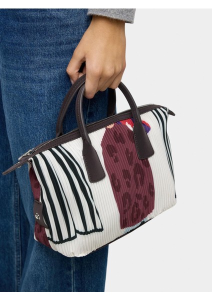 Desenli Teknik Kumaş Tote Çanta fiyatları