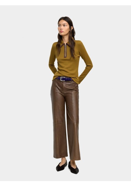 Polo Yakalı Nervürlü Üst