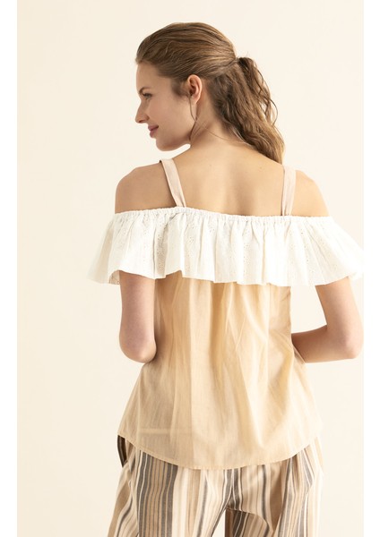 Omuz Detaylı Bluz Açık Kahve Y1864118_437 modelleri