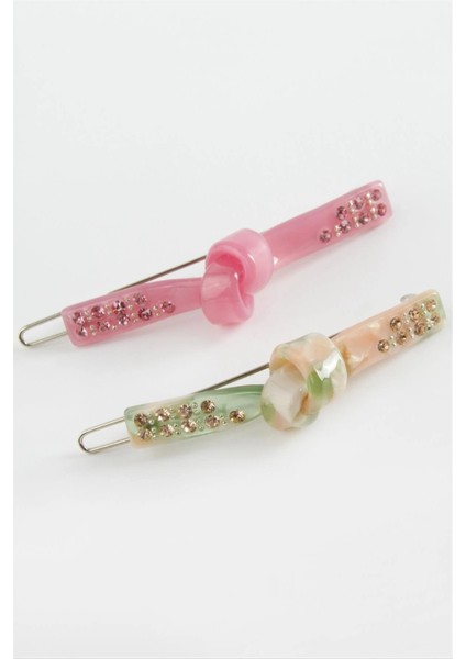 Düğüm Taşlı Klipsli Toka