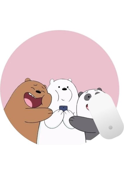 Kafadar Ayılar Baskılı Yuvarlak Mouse Pad fiyatları