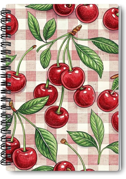 Pembe Vişne Temalı Tasarım Tel Spiralli 4'lü Hatıra, Günlük, Ajanda, Anı, Okul Defter Seti fiyatları