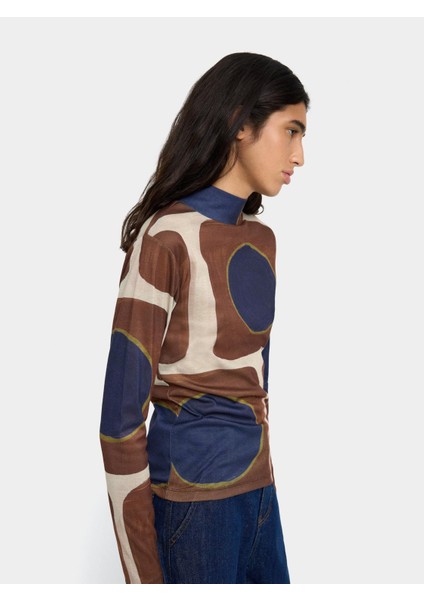 Yüksek Yakalı Desenli Üst fiyatları