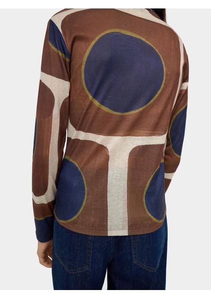 Yüksek Yakalı Desenli Üst modelleri