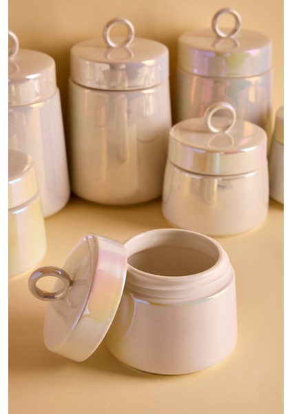 Luca Luster 7'li Ergonomik Porselen Baharatlık Seti Yuvarlak Kulplu Kapaklı Set fiyatları