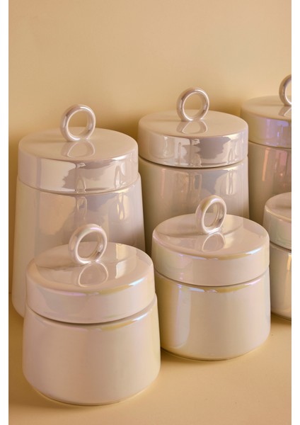 Luca Luster 7'li Ergonomik Porselen Baharatlık Seti Yuvarlak Kulplu Kapaklı Set modelleri