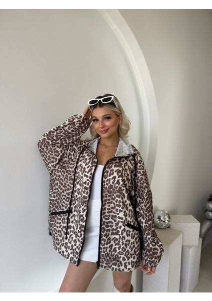 Leopar Kapüşonlu Yağmurluk modelleri