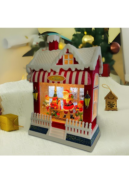 Yılbaşı Temalı Işıklı Müzikli Kar Küresi Ev Tasarımlı