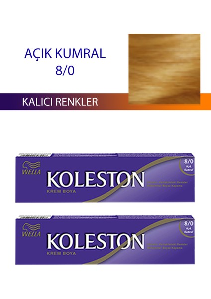 2 Adet Single Tüp Boya Saç Boyası Açık Kumral 8/0