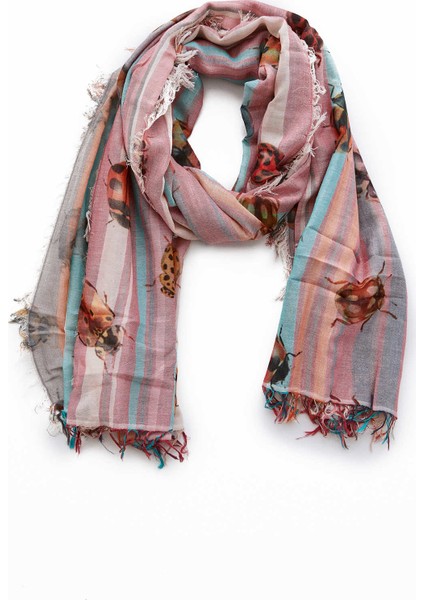 Uğur Böceği Desenli Kadın Şal Standart Renk Y1884211_089