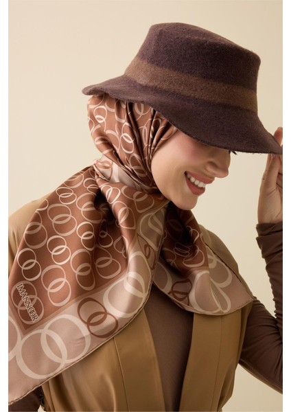 Noor Yolu 2 Tarçın Tivil Ipek Eşarp 90X90