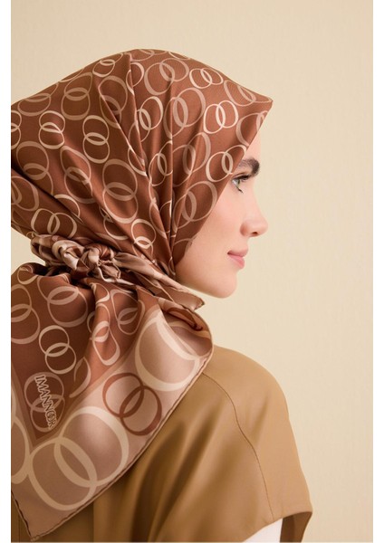 Noor Yolu 2 Tarçın Tivil Ipek Eşarp 90X90 modelleri