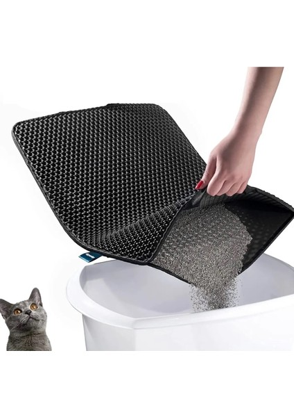 Elekli Kedi Tuvalet Önü Paspası - Siyah fiyatları