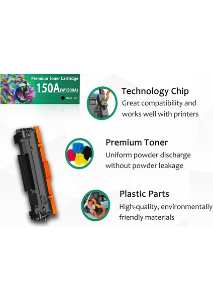 Hp 150A-W1500A Çipli Muadil Toner 3 Adet Hp Laserjet Mfp M141A Hp Laserjet Mfp M141A Mfp M111A Mfp M111W Yazıcılara Uyumlu modelleri