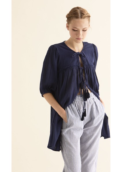 Bağcık Detaylı Kadın Kimono Lacivert Y1861115_015 fiyatları