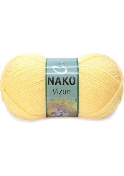 5 Adet Vizon Premium Akrilik El Örgü Ipi Yünü Renk NO:215 Saman Sarı fiyatları