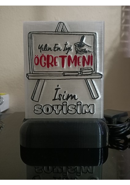 Öğretmene Hediyelik Isimli Dekoratif LED Lamba M4 - Kablolu Adaptörlü - Günışığı LED Işıklı fiyatları