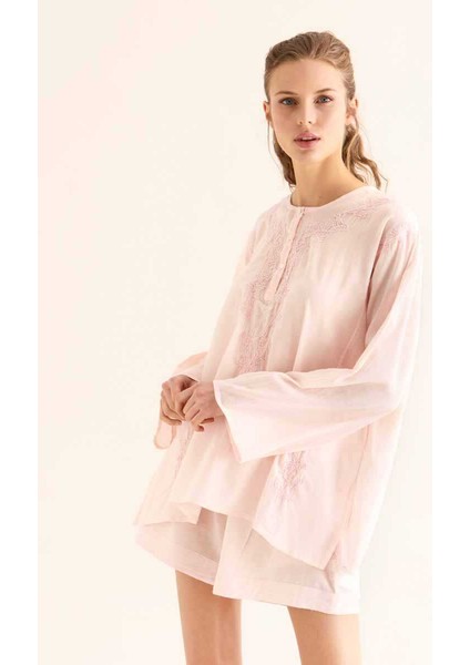 İşlemeli Açık Kadın Bluz Pembe Y9962104_038