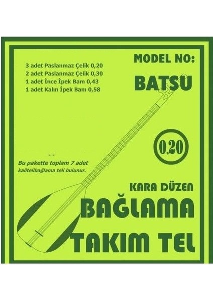 Bağlama Aksesuar Tam Takım Tel 0.20 Batsu