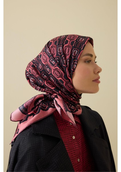 Girdap Bordo Tivil Ipek Eşarp 95X95 modelleri