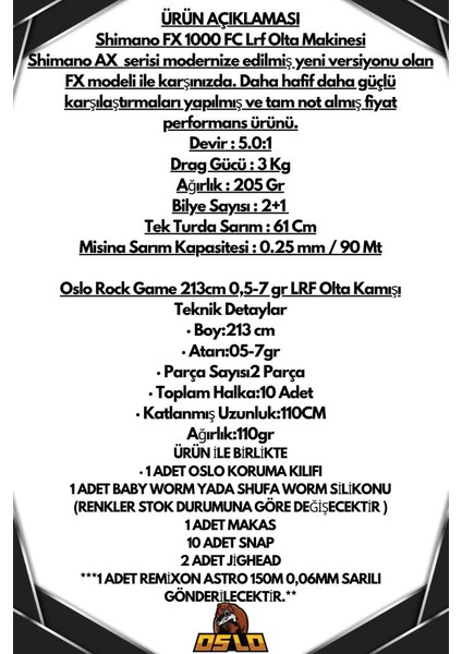 Rock Game 213CM 0,5-7gr Shimano Fx 1000 8 Örgü Lrf Olta Seti fiyatları