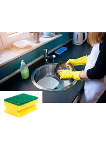 Oluklu Bulaşık Süngeri Ekonomik Paket 10 Adet Eskta Güçlü Kolay Temizlik fiyatları