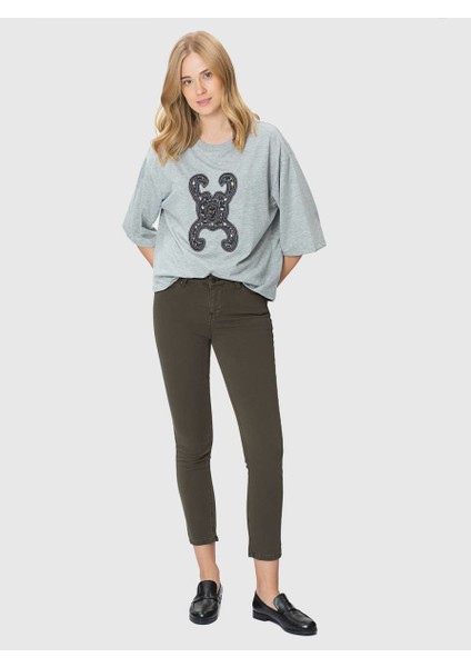 Kısa Paça Cepli Kadın Pantolon Haki K1853106_023 fiyatları