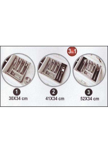 Kayar Kaşıklık Organizeri - 3 Aşamalı Sürgülü - Sağ Sol Açılır fiyatları